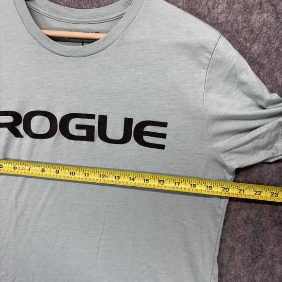 Rogue Fitness T-Shirt Men's Large Light Blue Logo USA Made Short Sleeve Gym - Picture 5 of 8